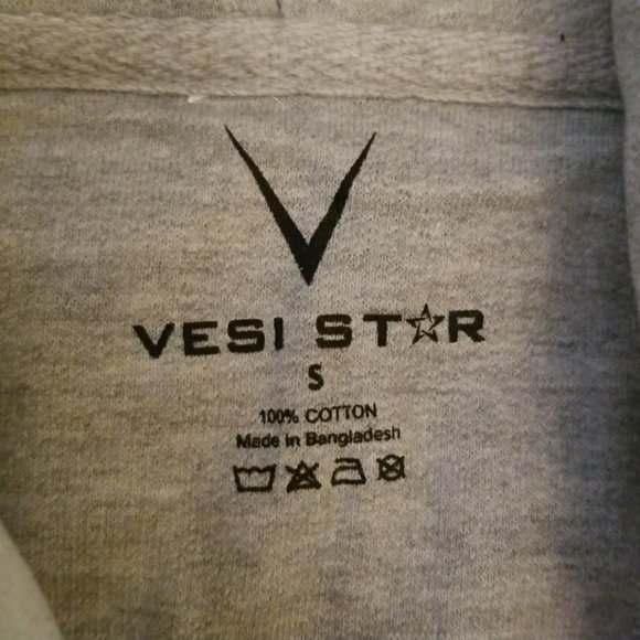 Vesi Star Cotton Hoodie, Zipper, Front Pockets - Picture 3 of 5